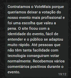 Depoimento de organizador do VoteMais